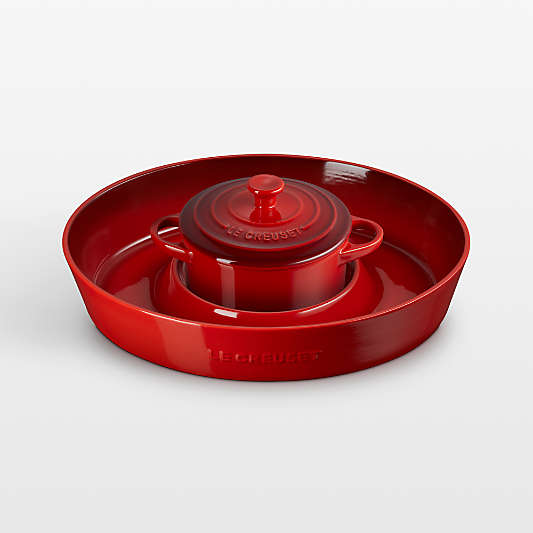 Le Creuset ® Cerise Chip & Dip with 24-oz. Mini Cocotte 2-Piece Set