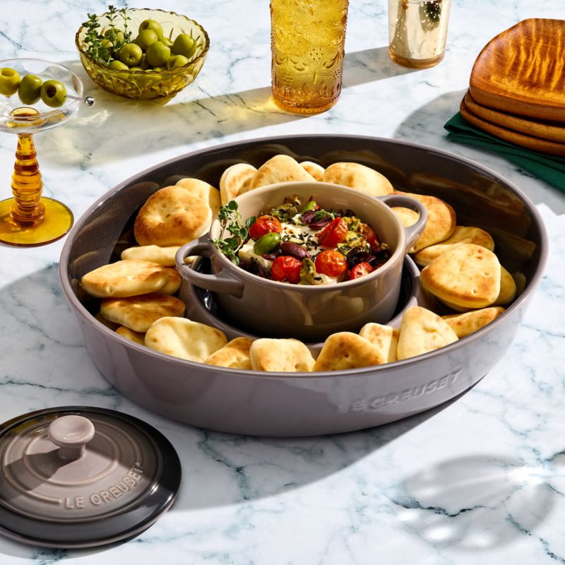 Le Creuset ® Oyster Chip & Dip with 24-oz. Mini Cocotte 2-Piece Set - image 1 of 3