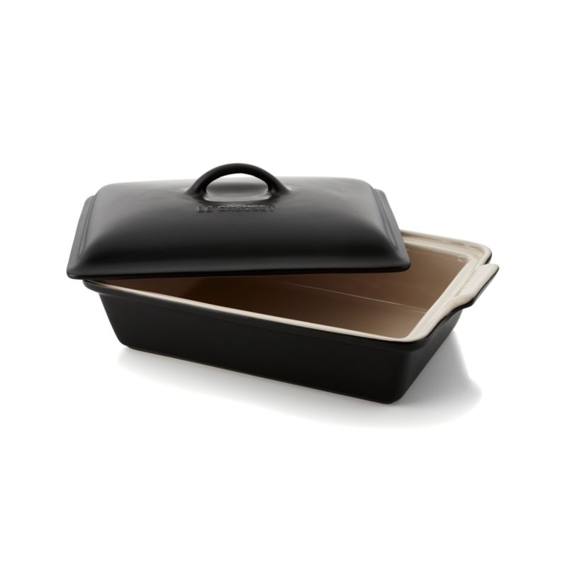 Le Creuset ® Heritage Rectangular Licorice Black Ceramic Baking Dish with Lid - image 2 of 6