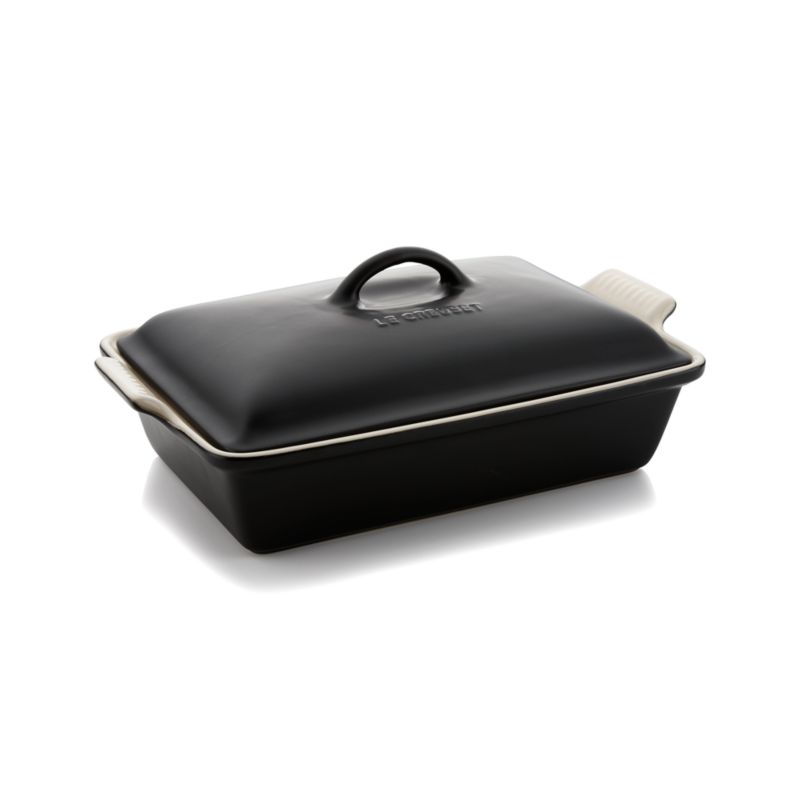Le Creuset ® Heritage Rectangular Licorice Black Ceramic Baking Dish with Lid - image 3 of 6