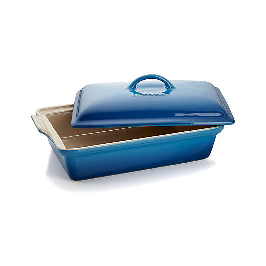 Le Creuset ® Heritage Rectangular Marseille Blue Ceramic Baking Dish with Lid