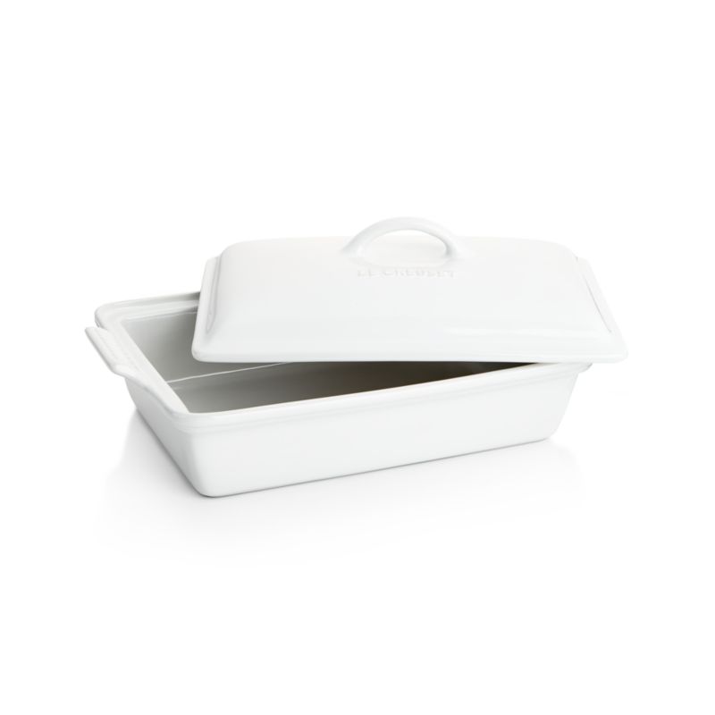 Le Creuset ® Heritage Rectangular White Ceramic Baking Dish with Lid - image 2 of 7