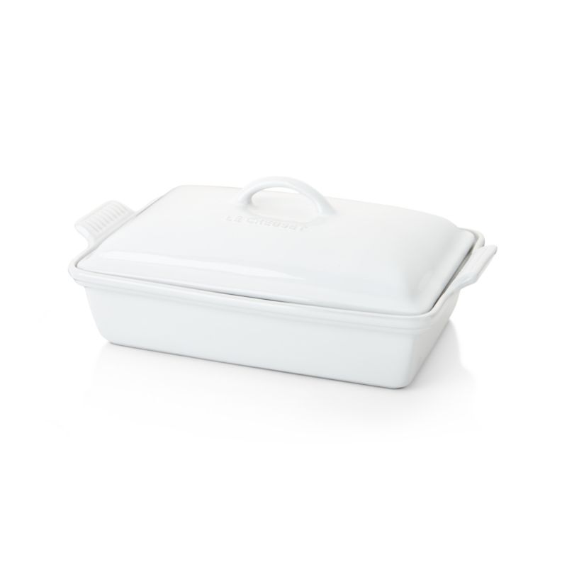 Le Creuset ® Heritage Rectangular White Ceramic Baking Dish with Lid - image 5 of 7