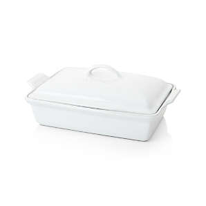 Enamel Coated Casserole/Bakeware Dish with Lid Cream - Hearth & Hand with