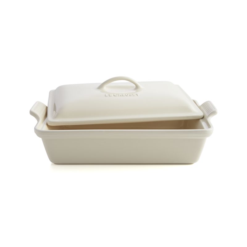 Le Creuset ® Heritage Rectangular Cream Ceramic Baking Dish with Lid - image 4 of 8