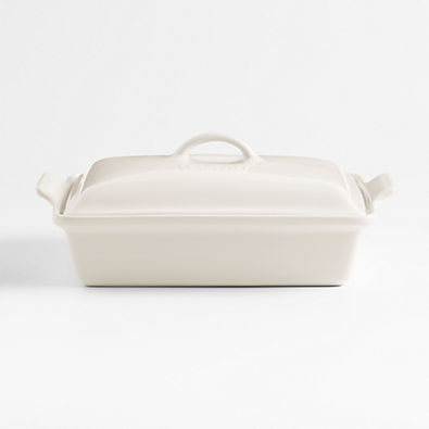 View Le Creuset ® Heritage 4-Qt. Cream Rectangular Casserole Dish with Lid details
