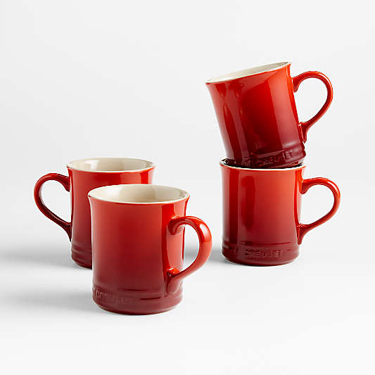 Le Creuset ® 14-oz. Cerise Red Mugs, Set of 4