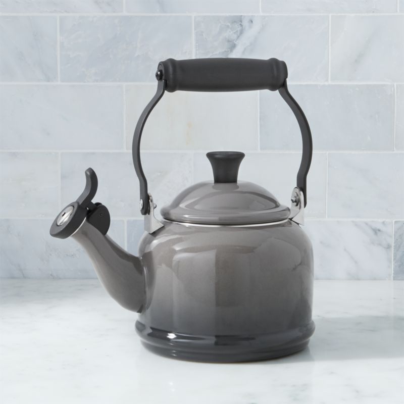 Le Creuset Oyster 1.25Qt. Demi Tea Kettle + Reviews Crate & Barrel