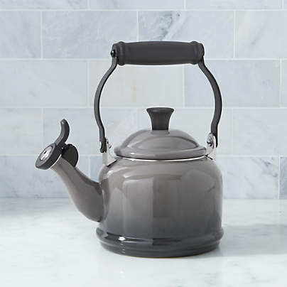 Le Creuset Demi 1.25-Qt. Marseille Blue Stovetop Whistling Tea Kettle ...