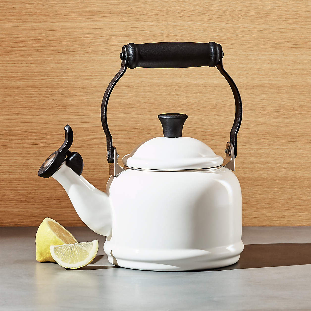Le Creuset Demi 1.25Qt. White Stovetop Whistling Tea Kettle + Reviews