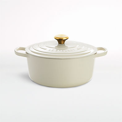 View Le Creuset ® Signature 5.5-Qt. Cream Enameled Cast Iron Dutch Oven details