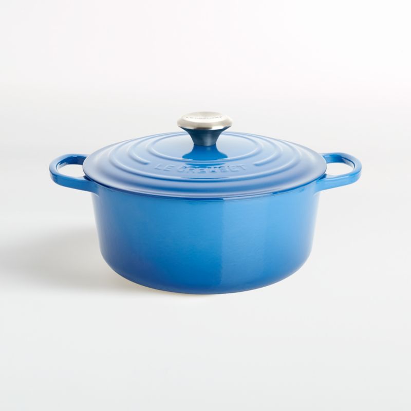 Vintage Le Creuset 22 Blue 3.5 Qt Dutch Oven Enameled Cast Iron Made in  France in Marseille 