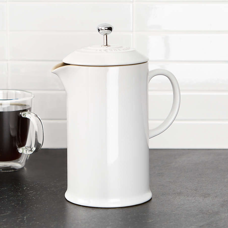 Le Creuset White French Press + Reviews Crate & Barrel