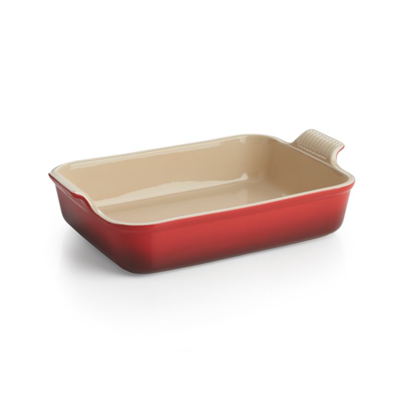 Le Creuset Heritage Rectangle Cerise Red Stoneware Ceramic Baking Dish 