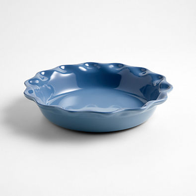 View Le Creuset ® Heritage 9" Chambray Stoneware Pie Dish with Fluted Rim details