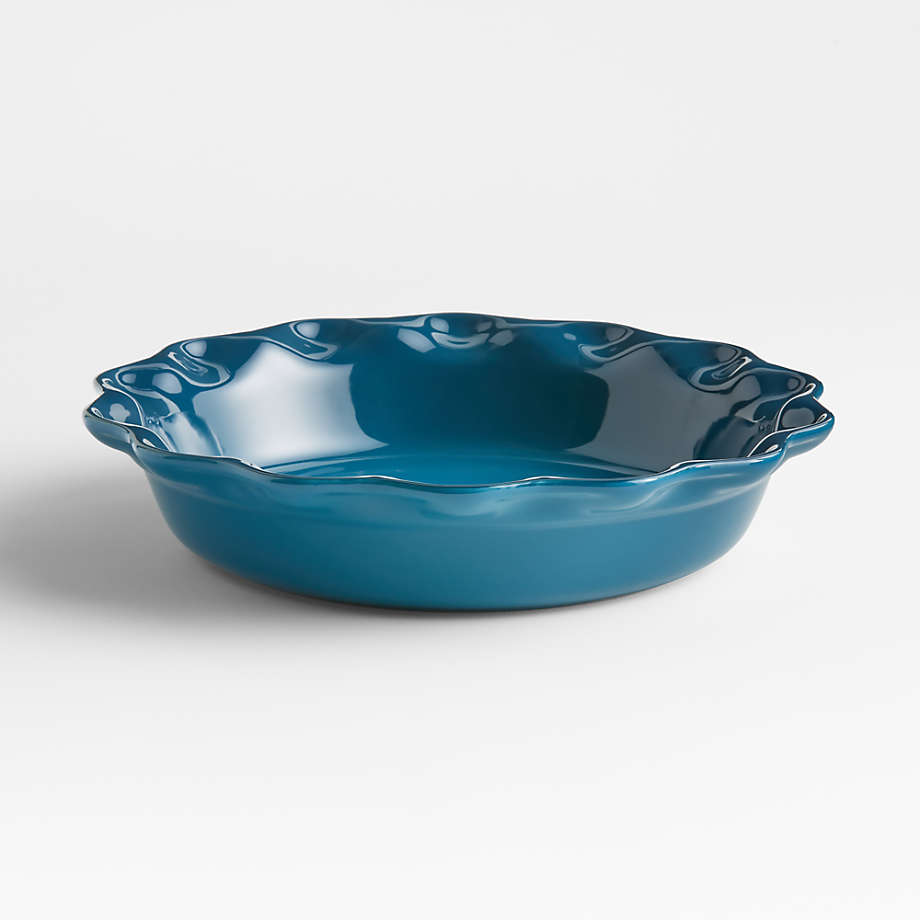 Le Creuset Heritage Deep Teal Pie Dish + Reviews Crate & Barrel