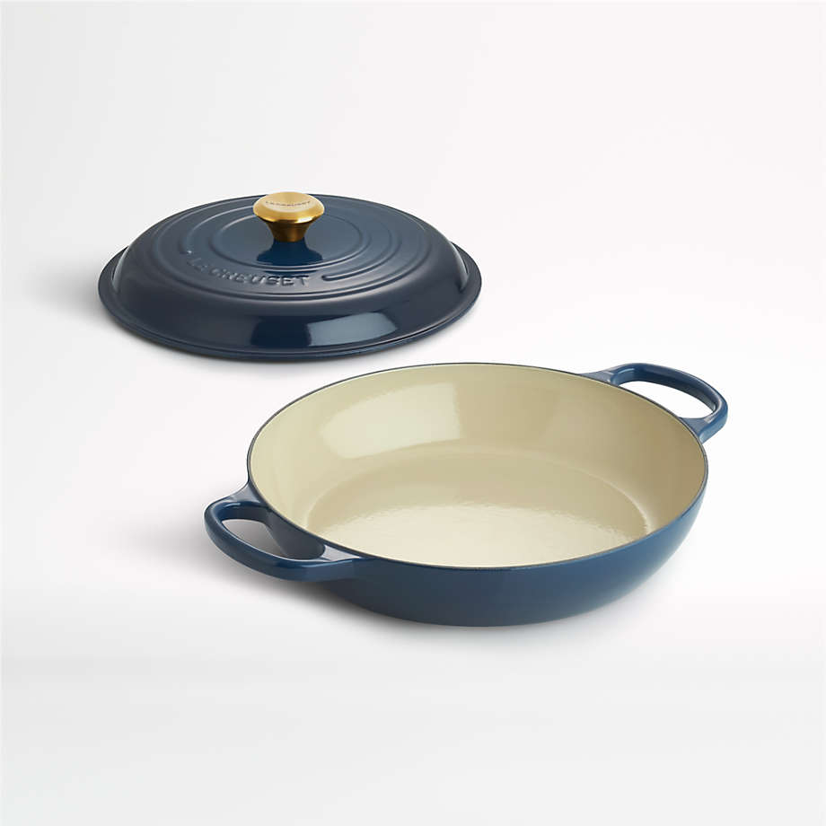 Le Creuset Signature 3.5-Qt. Cream Enameled Cast Iron Braiser Everyday Pan  with Lid + Reviews, Crate & Barrel