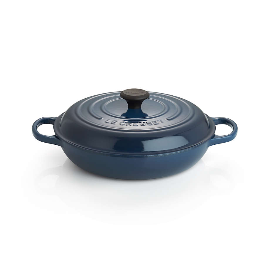 Sold at Auction: LE CREUSET CAST IRON AND BLUE ENAMEL PIZZA PAN, 30CM