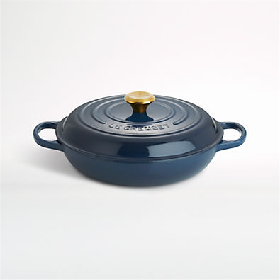 View Le Creuset ® Signature 3.5-Qt. Ink Blue Enameled Cast Iron Braiser details