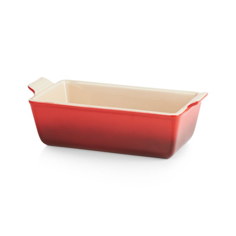 Le Creuset Cerise Red Stoneware Ceramic Loaf Pan + Reviews | Crate & Barrel