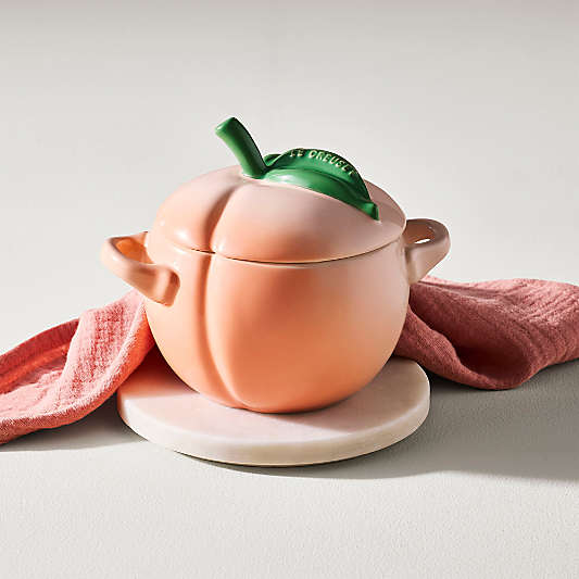 Le Creuset Peach-Shaped Stoneware Mini Cocotte