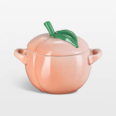 Le Creuset Peach-Shaped Stoneware Mini Cocotte