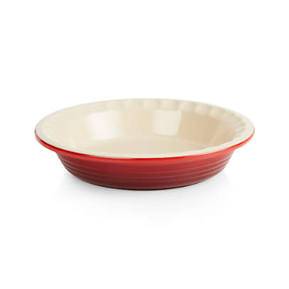 LE CREUSET 11.75" Red Pie Dish Round Baking Dish New