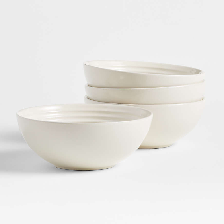 Le Creuset White Bowl Plates, Set of 4 + Reviews | Crate & Barrel