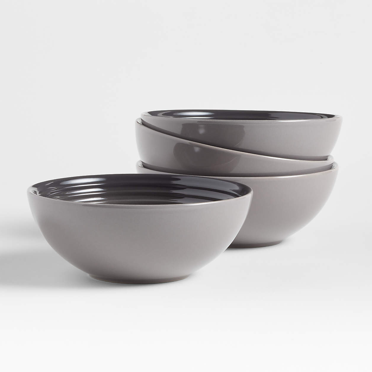 Le Creuset Oyster Grey Cereal Bowls, Set of 4 + Reviews Crate & Barrel