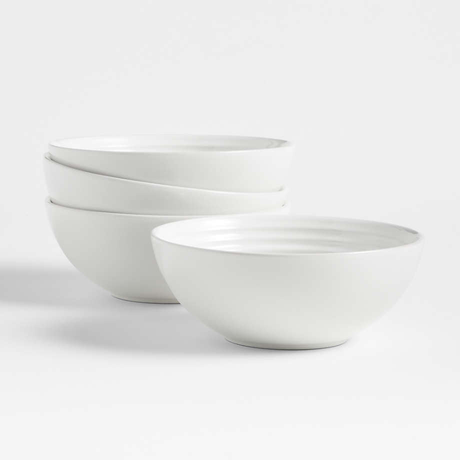 Le Creuset White Cereal Bowls, Set of 4 + Reviews Crate & Barrel