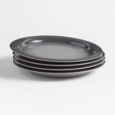 View Le Creuset ® Oyster Grey Dinner Plates, Set of 4 details