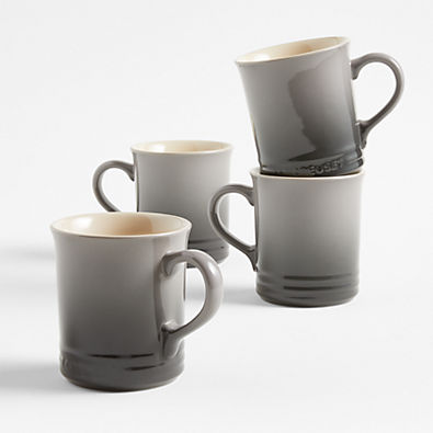 View Le Creuset ® 14-oz. Oyster Grey Mugs, Set of 4 details