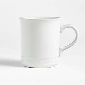LL Bean White Metal Coffee Cup Mug Enamel DRINK HEARTY..Rare