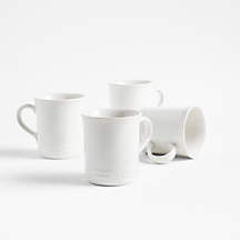 Le Creuset 14-oz. White Mugs, Set of 4 + Reviews | Crate & Barrel