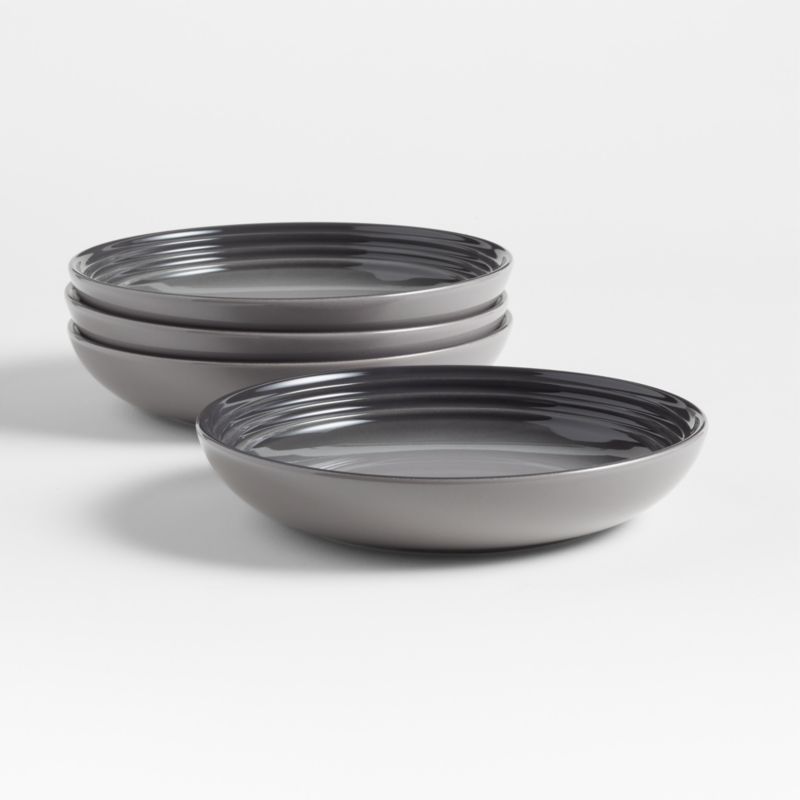 LE CREUSET~Set of 2 Flint Grey Pasta Bowls SECONDS