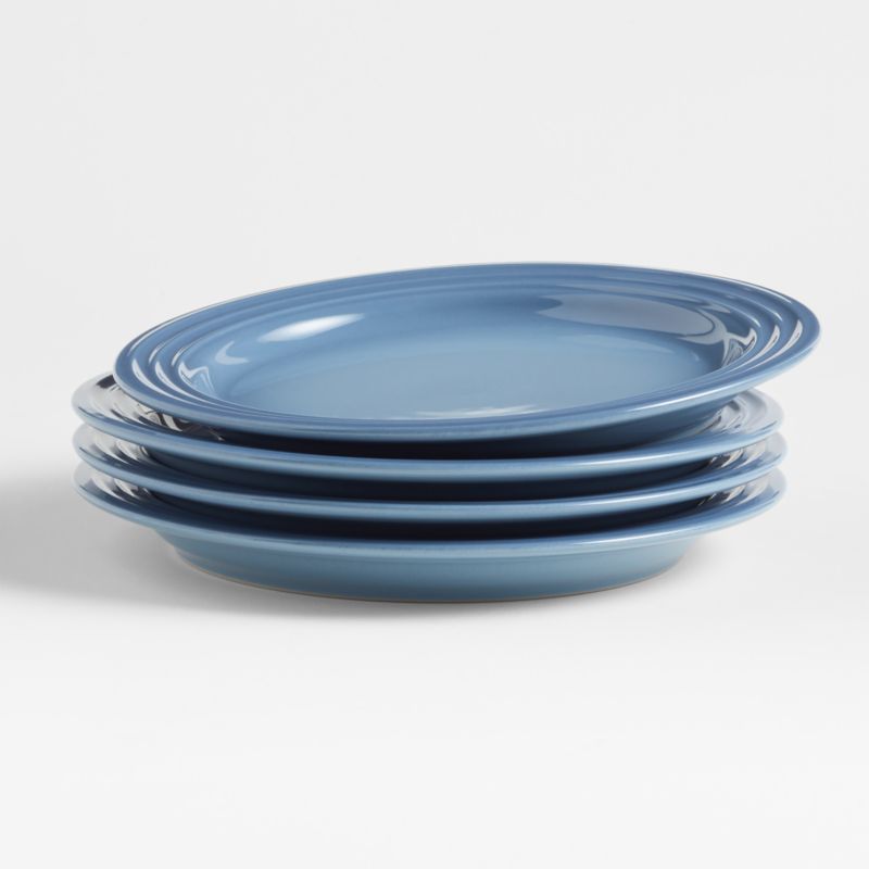 Simply Blue Stoneware 8 Inch Salad Luncheon Plate, Set of 4