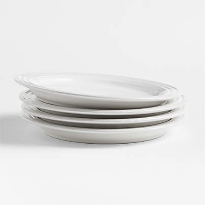 Le Creuset White Bowl Plates, Set of 4 + Reviews | Crate & Barrel