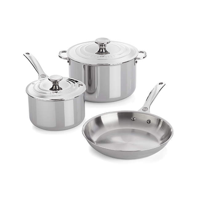 Le Creuset Stainless Steel Set 5 Casseroles