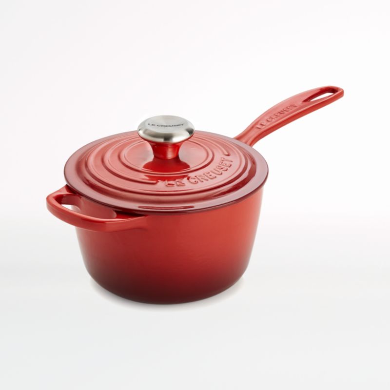 Le Creuset ® Signature 1.75-Qt. Cerise Red Enameled Cast Iron Saucepan with Lid - image 0 of 3