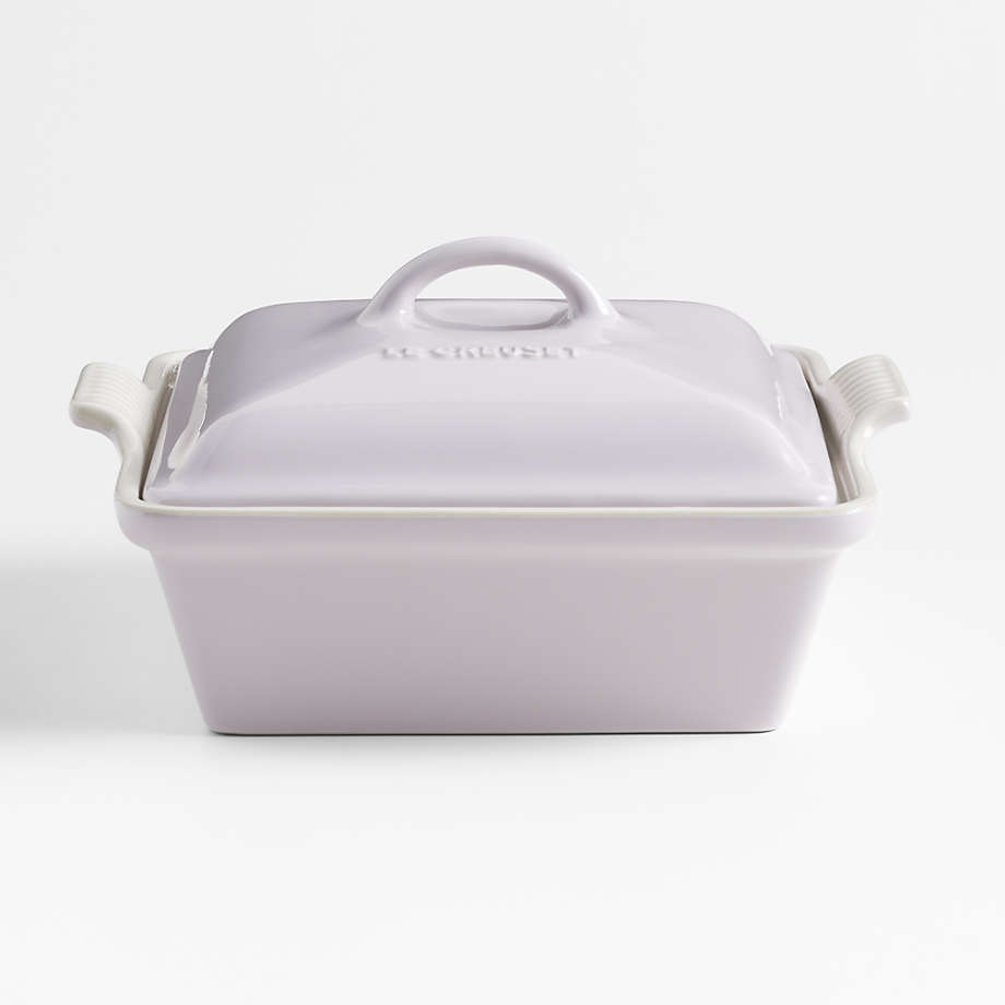 Le Creuset Heritage Shallot Covered Square Casserole + Reviews | Crate & Barrel