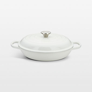 View Le Creuset ® Signature 3.5-Qt. White Enameled Cast Iron Braiser details