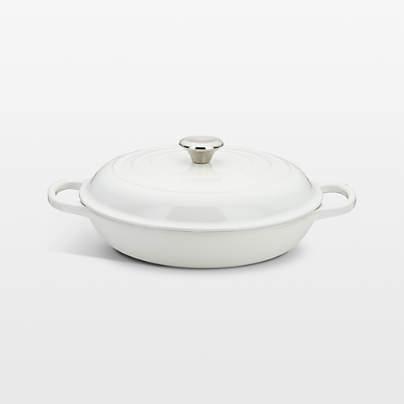 Le Creuset ® Signature 3.5-Qt. White Enameled Cast Iron Braiser