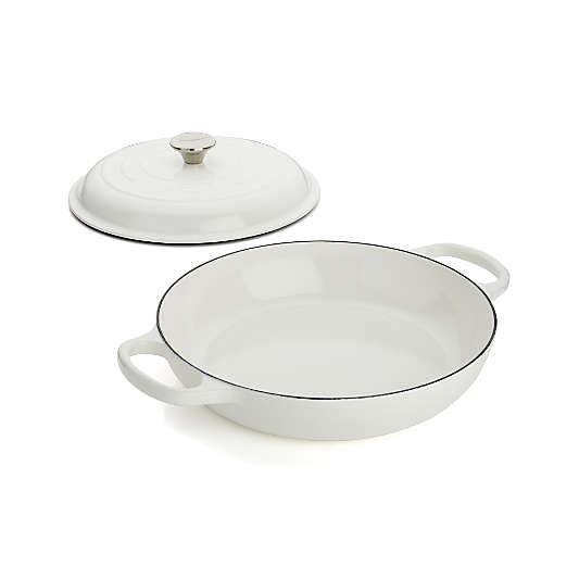 Le Creuset ® Signature 3.5-Qt. White Enameled Cast Iron Braiser
