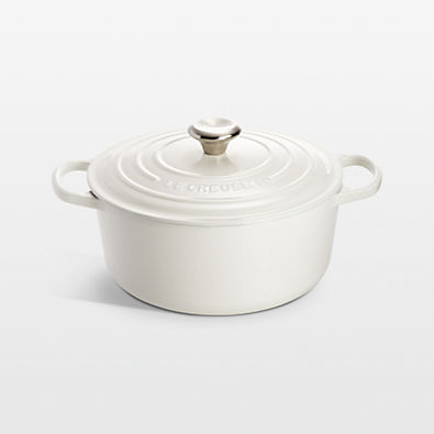 View Le Creuset ® Signature 5.5-Qt. White Enameled Cast Iron Dutch Oven with Lid details