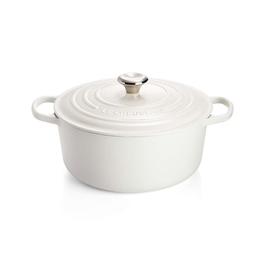 Bistro 7-Quart Oval Enameled Cast Iron Dutch Oven, White | at Home