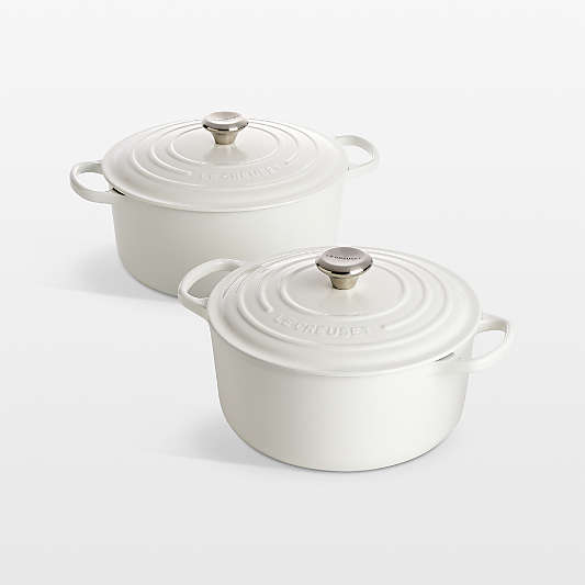 Le Creuset ® Signature White Enameled Cast Iron Dutch Ovens
