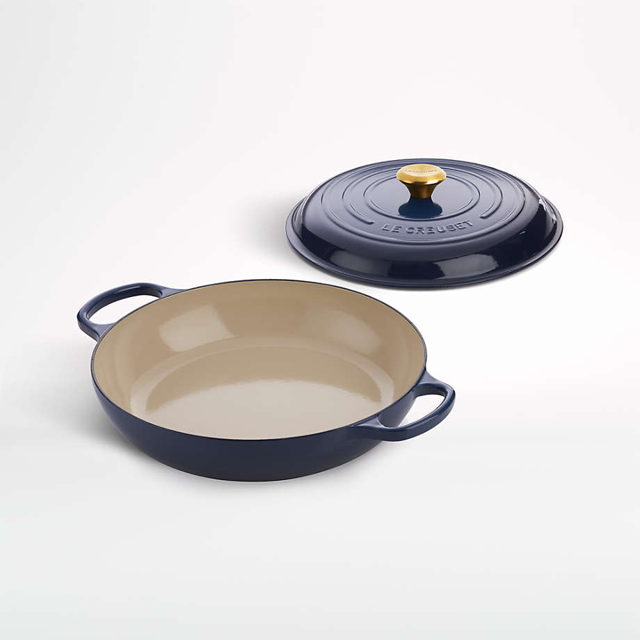 Le Creuset Signature 5-Qt. Ink Blue Enameled Cast Iron Braiser Everyday Pan  with Lid + Reviews