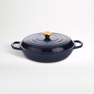 View Le Creuset ® Signature 5-Qt. Ink Blue Enameled Cast Iron Braiser details