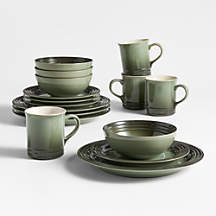 Le Creuset 16-Piece Thyme Stoneware Dinnerware Set + Reviews | Crate & Barrel