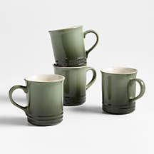 Le Creuset Thyme 14-oz. Stoneware Mugs, Set of 4 | Crate & Barrel